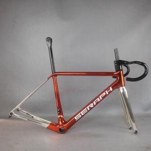 022 Plating gold and plating red all inner cable Disc road carbon frame .bicycle frameset